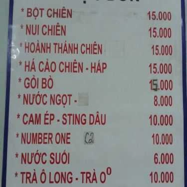 Thực đơn- Kim Tước - Bột Chiên, Ăn Vặt & Giải Khát