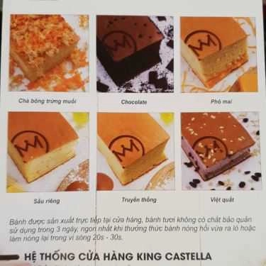 Thực đơn- Tiệm Bánh King Castella - Bánh Bông Lan Đài Loan - Trần Hưng Đạo