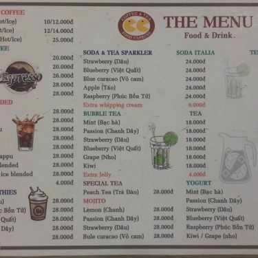 Thực đơn- KK Coffee & Tea
