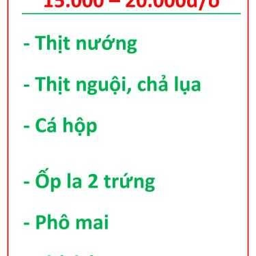 Thực đơn- Ăn vặt Kubi - Bánh Mì Thịt Nướng