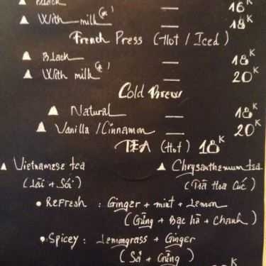Thực đơn- Tandem Cafe