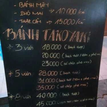 Thực đơn- Ăn vặt Kuma Super Takoyaki