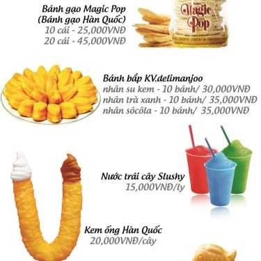 Thực đơn- Tiệm Bánh KV Delimanjoo - Bánh Bắp & Ăn Vặt Hàn Quốc