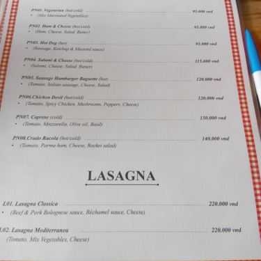 Thực đơn- La Mia Cafe