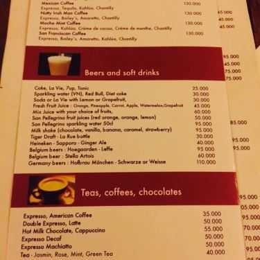Thực đơn- Cafe La Plancha - Hẹn Hò Lãng Mạn