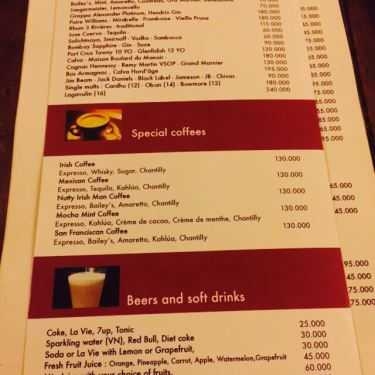 Thực đơn- Cafe La Plancha - Hẹn Hò Lãng Mạn