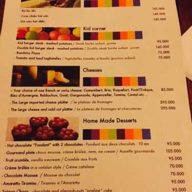 Thực đơn- Cafe La Plancha - Hẹn Hò Lãng Mạn