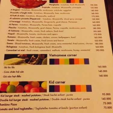 Thực đơn- Cafe La Plancha - Hẹn Hò Lãng Mạn