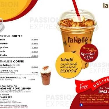 Thực đơn- Lakafe Cafe - AEON Mall Tân Phú