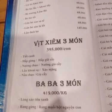 Thực đơn- Quán Nhậu Lâm Bô - Hải Sản & Lẩu