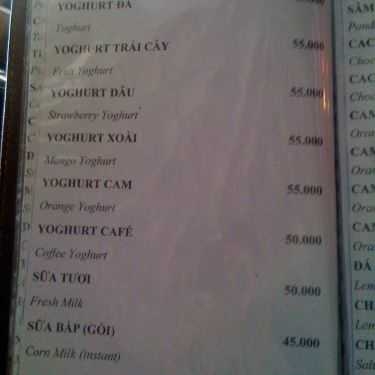 Thực đơn- Lamode Cafe - Bùi Thị Xuân