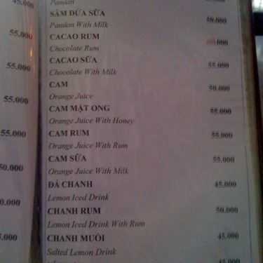 Thực đơn- Lamode Cafe - Bùi Thị Xuân
