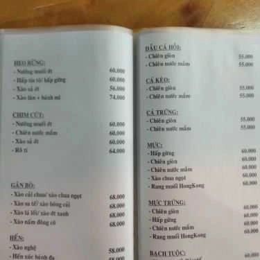 Thực đơn- Quán Nhậu Làng Nuớng K26