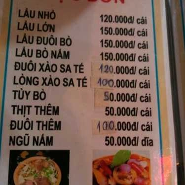 Thực đơn- Ăn vặt Lẩu Bò 209