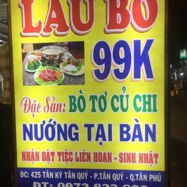 Thực đơn- Quán Nhậu Lẩu Bò 99K