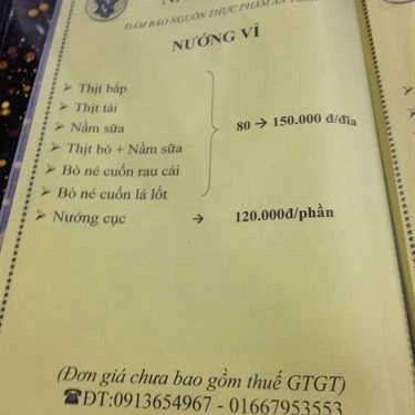 Thực đơn- Quán Nhậu Lẩu Bò Năm Cảnh - Lê Văn Việt