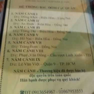 Thực đơn- Quán Nhậu Lẩu Bò Năm Cảnh - Lê Văn Việt
