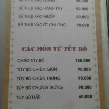 Thực đơn- Quán Nhậu Bê Thui & Lẩu Dê - Nhậu Bình Dân