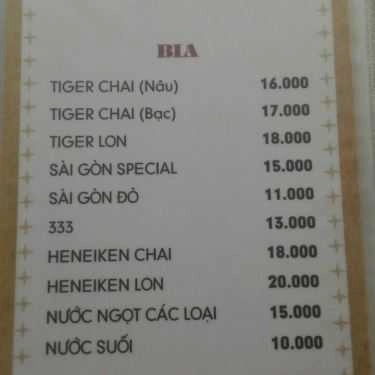 Thực đơn- Quán Nhậu Bê Thui & Lẩu Dê - Nhậu Bình Dân