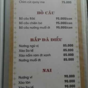 Thực đơn- Quán Nhậu Bê Thui & Lẩu Dê - Nhậu Bình Dân