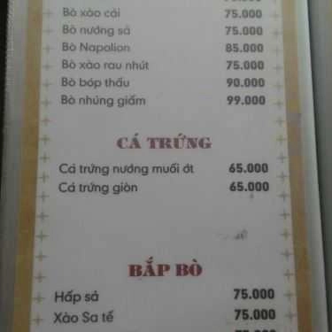 Thực đơn- Quán Nhậu Bê Thui & Lẩu Dê - Nhậu Bình Dân