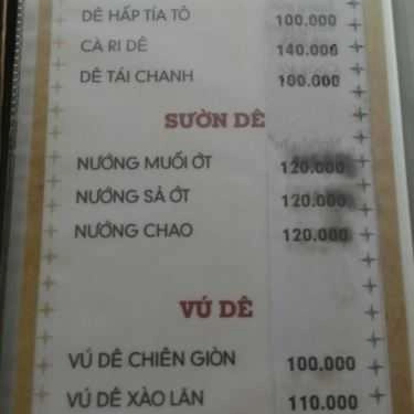 Thực đơn- Quán Nhậu Bê Thui & Lẩu Dê - Nhậu Bình Dân