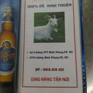 Thực đơn- Quán Nhậu Lẩu Dê 277 Minh Phụng - Cây Gõ