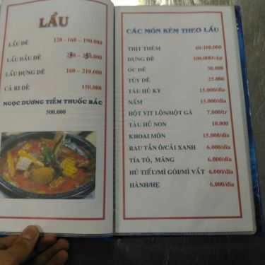 Thực đơn- Quán Nhậu Lẩu Dê 277 Minh Phụng - Cây Gõ