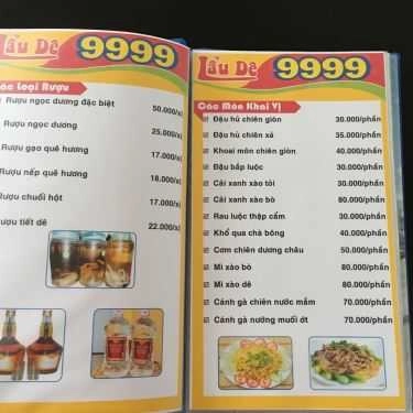 Thực đơn- Quán Nhậu Lẩu Dê 9999 - Lê Trọng Tấn