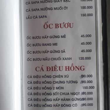 Thực đơn- Quán Nhậu Lẩu Dê An Bình - Lê Văn Lương