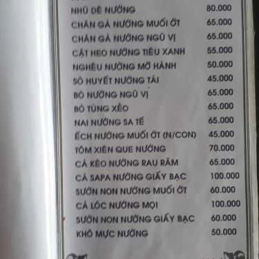Thực đơn- Quán Nhậu Lẩu Dê An Bình - Lê Văn Lương