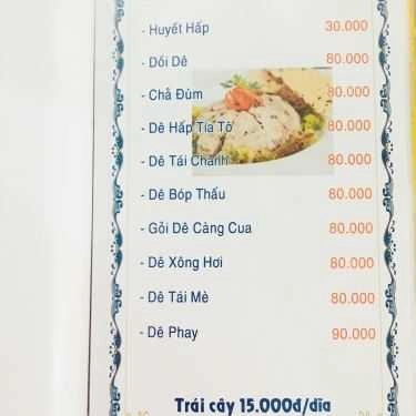 Thực đơn- Quán Nhậu Lẩu Dê Ba Út