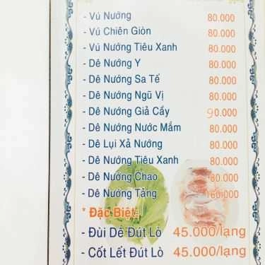 Thực đơn- Quán Nhậu Lẩu Dê Ba Út