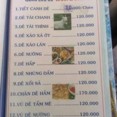 Thực đơn- Quán Nhậu Hùng Minh - Lẩu Dê