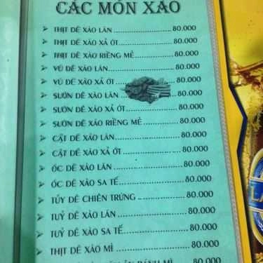 Thực đơn- Quán Nhậu Lẩu Dê Minh Tuấn 2