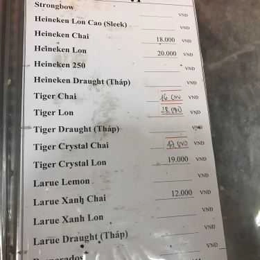 Thực đơn- Quán Nhậu Lẩu Dê Tư Diệp