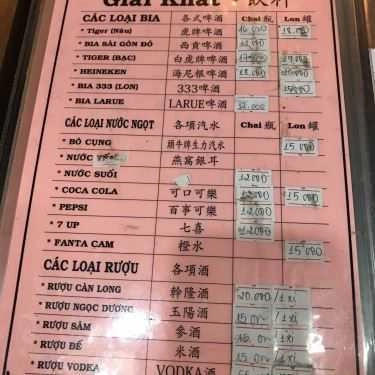 Thực đơn- Quán Nhậu Lẩu Dê Tư Diệp