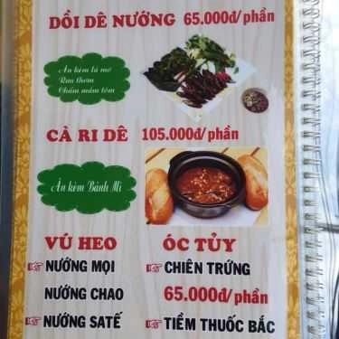 Thực đơn- Quán Nhậu Lẩu Dê Vinh Râu