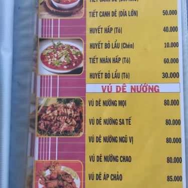Thực đơn- Quán Nhậu Yên Hồng Quang - Đặc Sản Dê Núi