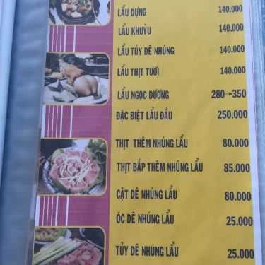 Thực đơn- Quán Nhậu Yên Hồng Quang - Đặc Sản Dê Núi
