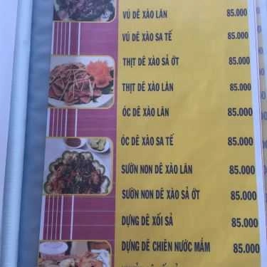 Thực đơn- Quán Nhậu Yên Hồng Quang - Đặc Sản Dê Núi