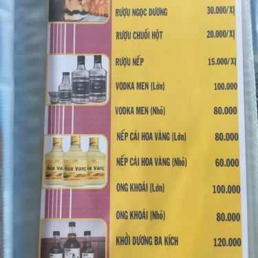Thực đơn- Quán Nhậu Yên Hồng Quang - Đặc Sản Dê Núi