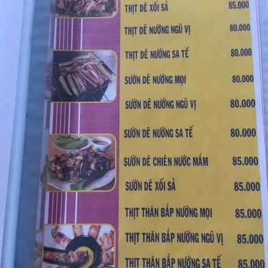 Thực đơn- Quán Nhậu Yên Hồng Quang - Đặc Sản Dê Núi