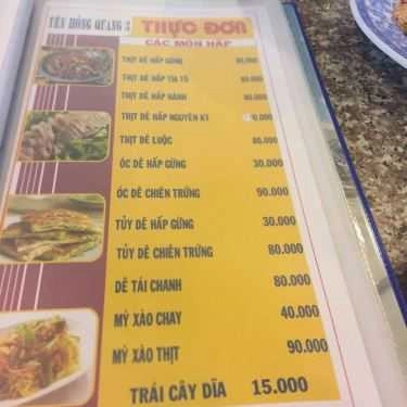 Thực đơn- Quán Nhậu Yên Hồng Quang - Đặc Sản Dê Núi