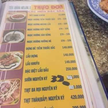 Thực đơn- Quán Nhậu Yên Hồng Quang - Đặc Sản Dê Núi