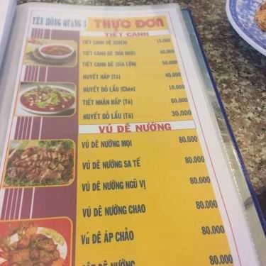 Thực đơn- Quán Nhậu Yên Hồng Quang - Đặc Sản Dê Núi