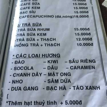 Thực đơn- Cafe Kem Xôi Dừa - Nguyễn Văn Nghi