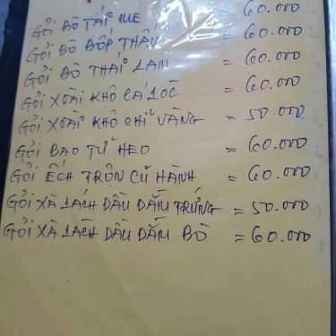 Thực đơn- Quán Nhậu Lẩu Lý Tưởng