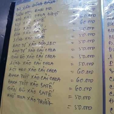 Thực đơn- Quán Nhậu Lẩu Lý Tưởng