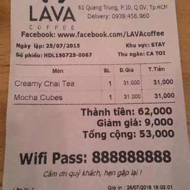 Tổng hợp- Lava Coffee - Quang Trung